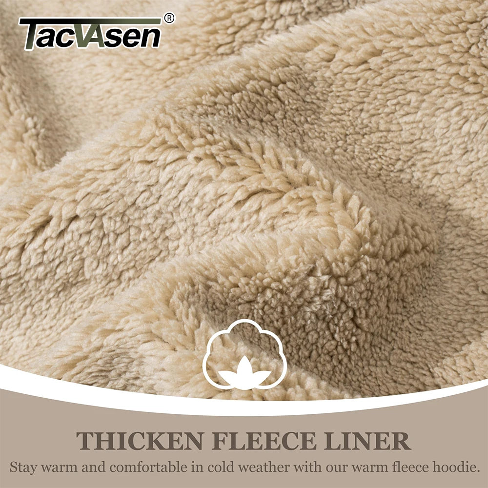 TACVASEN Women's Winter Fleece Jacket - Heavy Sherpa Hooded Coat, Full Zip Thermal Windproof Outerwear