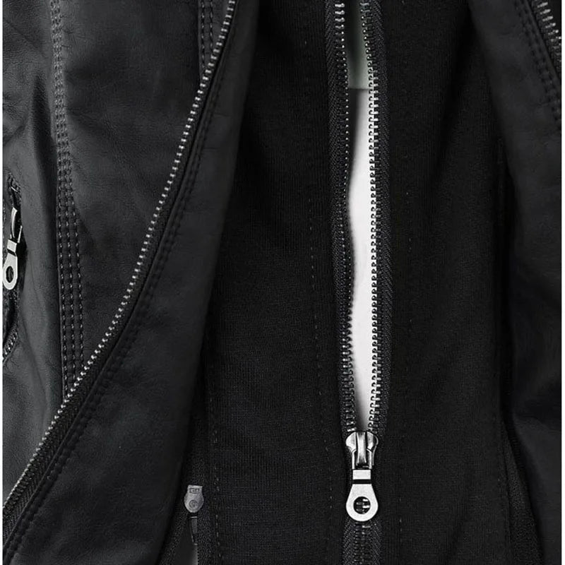 Giacca in similpelle da donna 2024 Giacca basica Cappotto Donna Giacca invernale da motociclista in pelle PU con cerniera Felpe con cappuccio Capispalla chaqueta