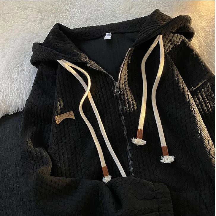 Felpe con cappuccio con cerniera larghe con tasca Felpe con cappuccio con cerniera vintage da donna Streetwear Cardigan a maniche lunghe y2k Top in tessuto femminile