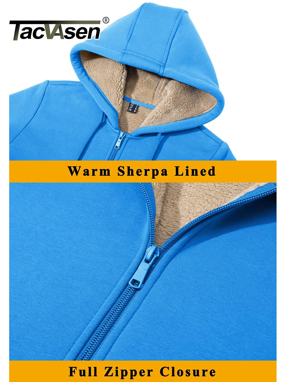 TACVASEN Women's Winter Fleece Jacket - Heavy Sherpa Hooded Coat, Full Zip Thermal Windproof Outerwear