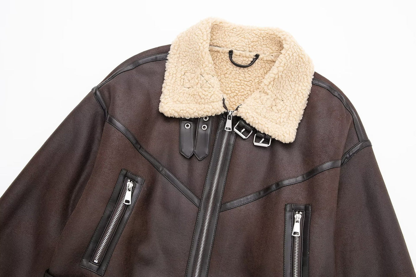 Giacca da donna alla moda autunno, spessa e calda, in pelliccia sintetica, vintage, a maniche lunghe, con cintura e orlo, capispalla da donna, eleganti top