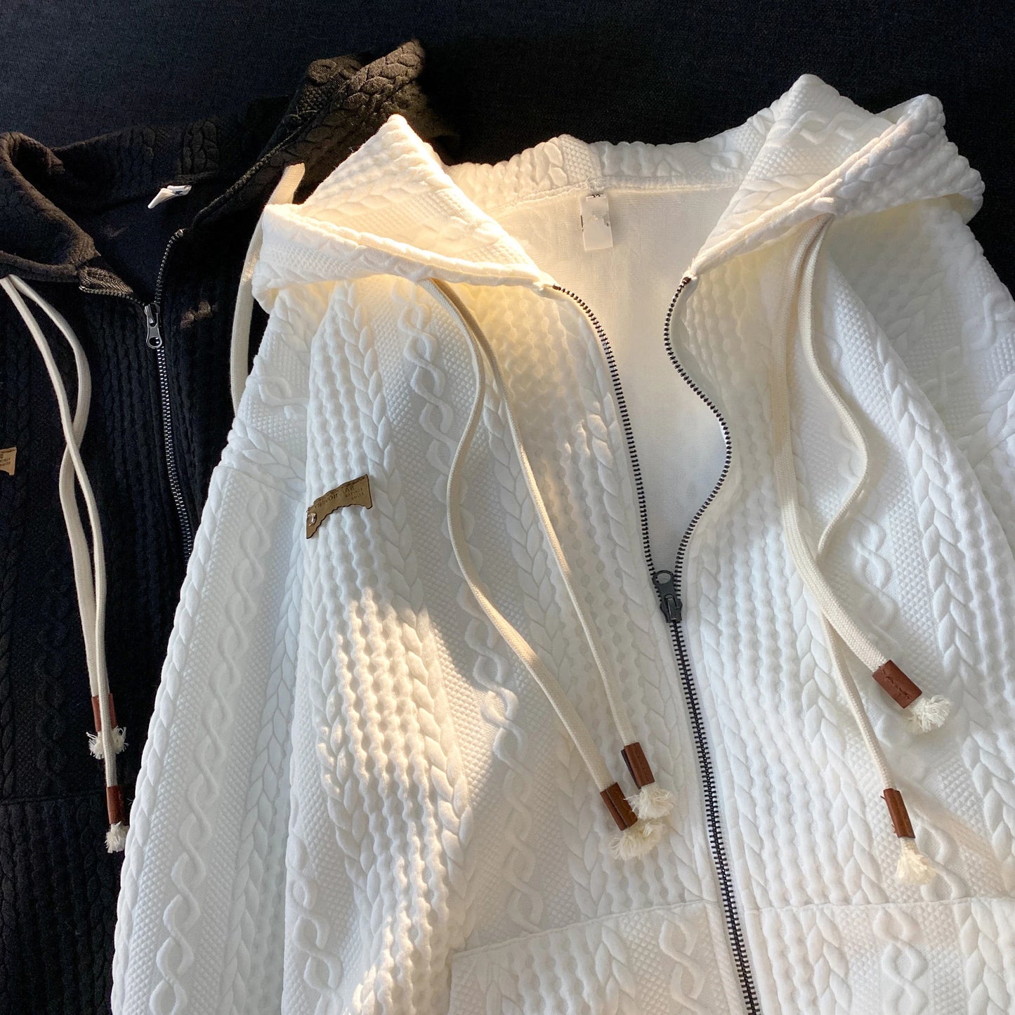 Felpe con cappuccio con cerniera larghe con tasca Felpe con cappuccio con cerniera vintage da donna Streetwear Cardigan a maniche lunghe y2k Top in tessuto femminile