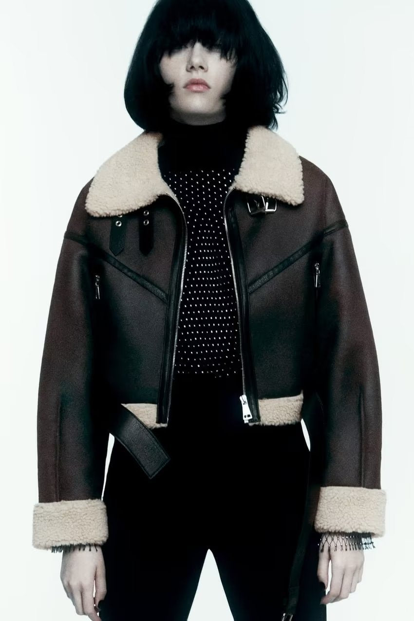 Giacca da donna alla moda autunno, spessa e calda, in pelliccia sintetica, vintage, a maniche lunghe, con cintura e orlo, capispalla da donna, eleganti top