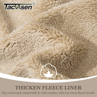 TACVASEN Women's Winter Fleece Jacket - Heavy Sherpa Hooded Coat, Full Zip Thermal Windproof Outerwear