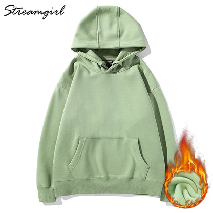 Felpa con cappuccio bianca invernale in pile da donna, vintage, casual, calda, in velluto, per donna, giacca con cappuccio