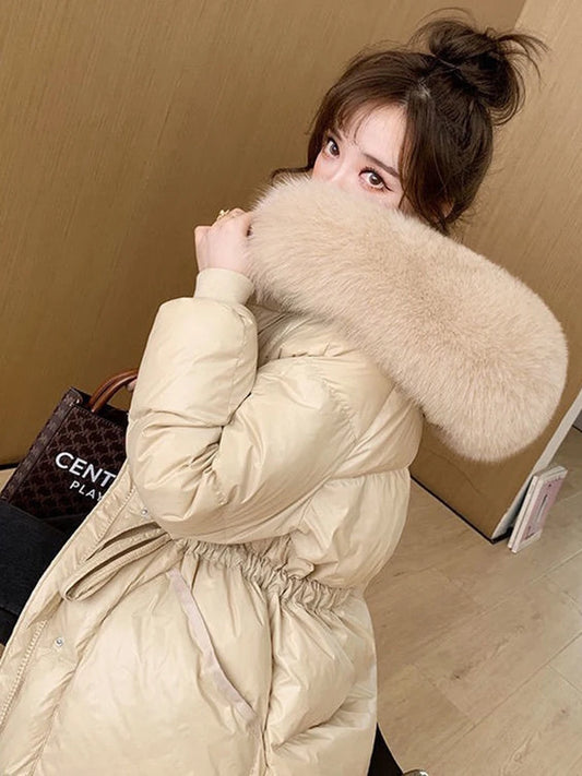 Giacca invernale donna con cappuccio, stile casual in cotone e poliestere