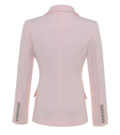 ALTA QUALITÀ Nuova moda 2022 Giacca blazer da donna con bottoni a forma di leone in argento, doppiopetto, giacca da lavoro