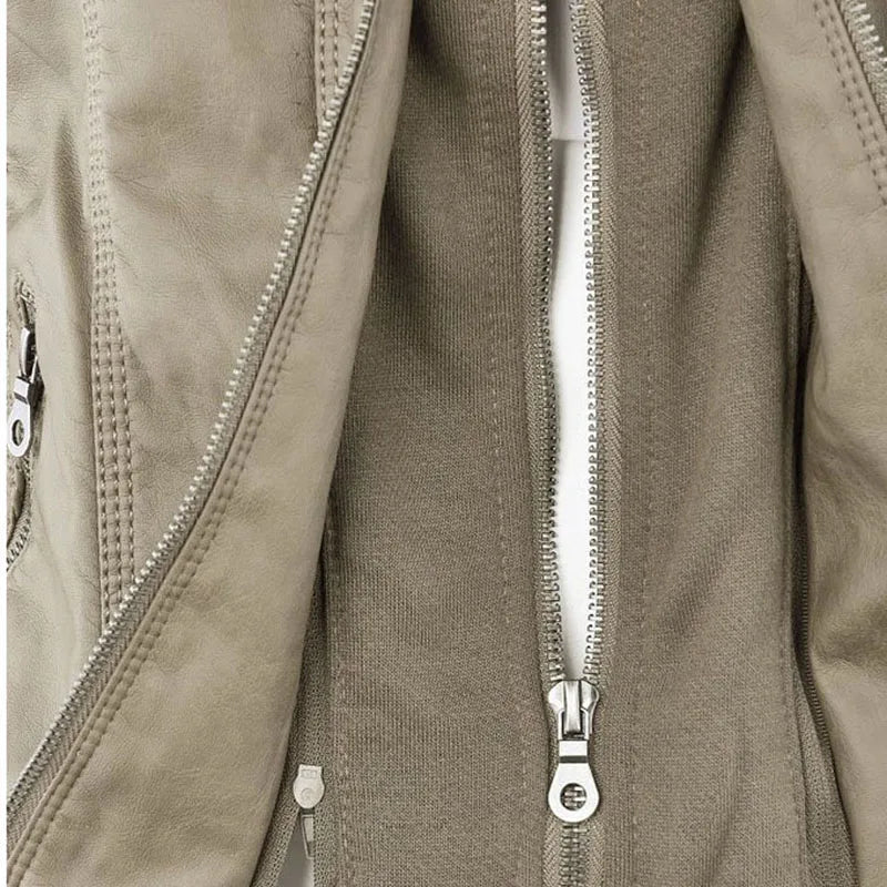 Giacca in similpelle da donna 2024 Giacca basica Cappotto Donna Giacca invernale da motociclista in pelle PU con cerniera Felpe con cappuccio Capispalla chaqueta