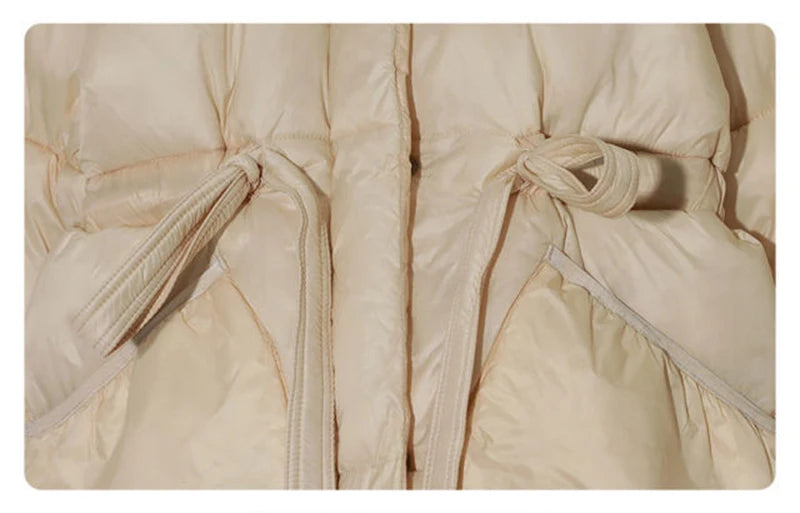 KBAT 2024 Corea Moda Cotone Imbottito Giacca Parka Grande Collo di Pelliccia Inverno Piumino Giacca Donna Spesso Caldo Parka Capispalla Femminile