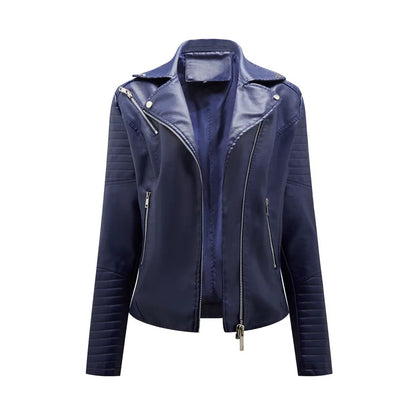 2024 Nuova moda donna finta giacca in pelle primavera autunno cerniera casual pu cappotto donna biker capispalla abbigliamento donna S-XXXL
