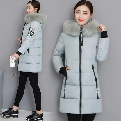 2024 Nuovo cappotto invernale da donna giacca in pelliccia scollo lungo cappotti di base giacche spesse cotone imbottito capispalla parka vestiti femminili 
