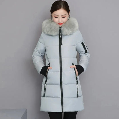 2024 Nuovo cappotto invernale da donna giacca in pelliccia scollo lungo cappotti di base giacche spesse cotone imbottito capispalla parka vestiti femminili 