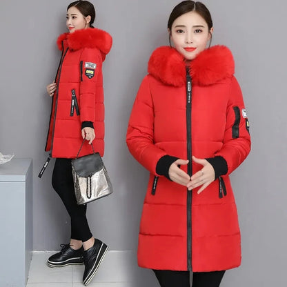 2024 Nuovo cappotto invernale da donna giacca in pelliccia scollo lungo cappotti di base giacche spesse cotone imbottito capispalla parka vestiti femminili 