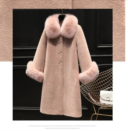 Giacca lunga calda elegante a mezza manica in pelliccia di coniglio sintetica, tendenza, moda invernale, casual, peluche, chaqueta, chic, capispalla di lusso