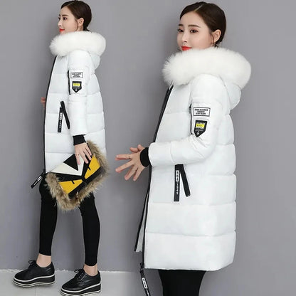 2024 Nuovo cappotto invernale da donna giacca in pelliccia scollo lungo cappotti di base giacche spesse cotone imbottito capispalla parka vestiti femminili 