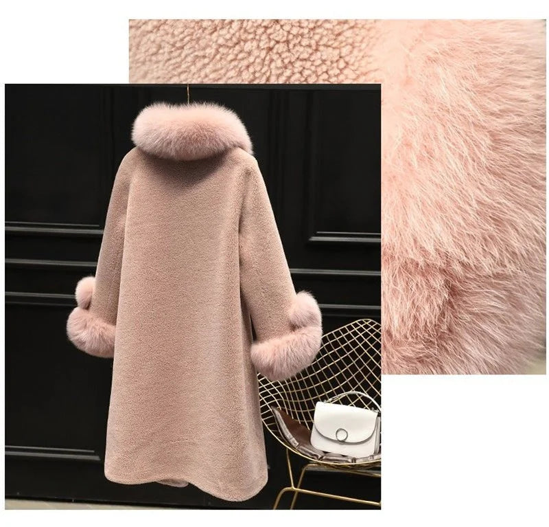 Giacca lunga calda elegante a mezza manica in pelliccia di coniglio sintetica, tendenza, moda invernale, casual, peluche, chaqueta, chic, capispalla di lusso