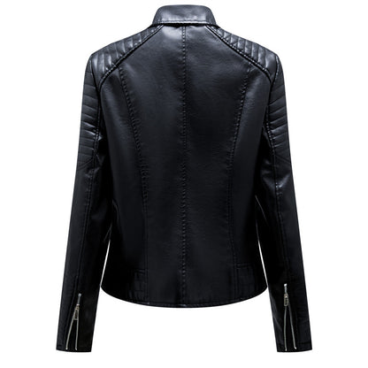 2024 Nuova moda donna finta giacca in pelle primavera autunno cerniera casual pu cappotto donna biker capispalla abbigliamento donna S-XXXL