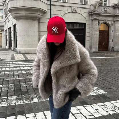 Neo Mint 2024 Inverno Iconic Blogger Fashion Soffice Colletto Quadrato Cappotto in Pelliccia Sintetica Donna Ins Hot Chic Ragazze Giacca in Pelliccia di Volpe Capispalla
