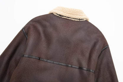 Giacca da donna alla moda autunno, spessa e calda, in pelliccia sintetica, vintage, a maniche lunghe, con cintura e orlo, capispalla da donna, eleganti top