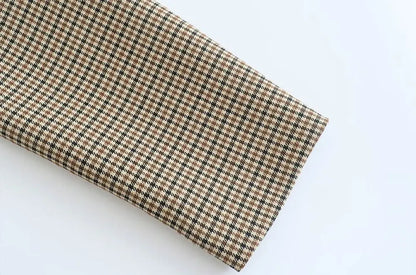 TRAF Donna Moda Doppiopetto Plaid Blazer Cappotto Vintage Manica Lunga Tasche con Patta Donna Capispalla Chic Vestes Femme