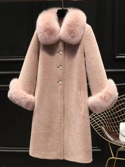 Giacca lunga calda elegante a mezza manica in pelliccia di coniglio sintetica, tendenza, moda invernale, casual, peluche, chaqueta, chic, capispalla di lusso