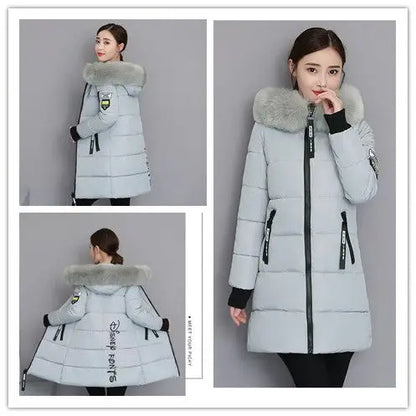 2024 Nuovo cappotto invernale da donna giacca in pelliccia scollo lungo cappotti di base giacche spesse cotone imbottito capispalla parka vestiti femminili 