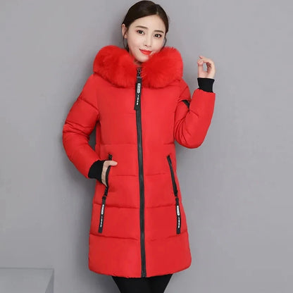 2024 Nuovo cappotto invernale da donna giacca in pelliccia scollo lungo cappotti di base giacche spesse cotone imbottito capispalla parka vestiti femminili 
