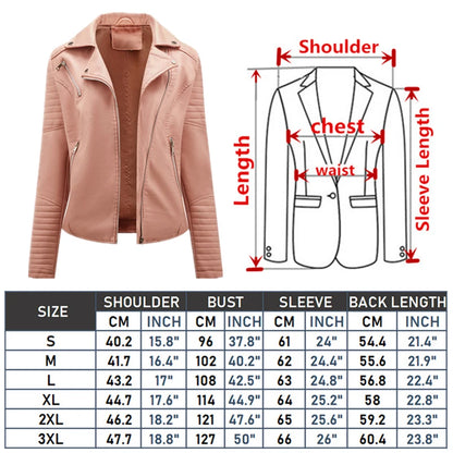 2024 Nuova moda donna finta giacca in pelle primavera autunno cerniera casual pu cappotto donna biker capispalla abbigliamento donna S-XXXL