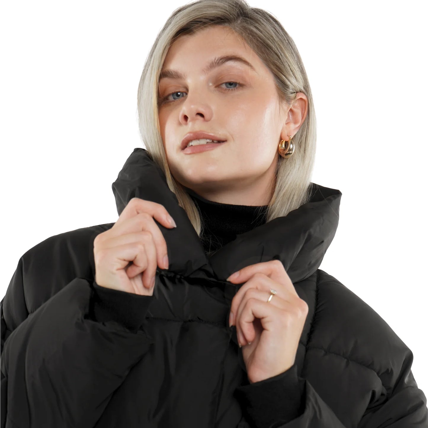 Giacca invernale imbottita da donna, di media lunghezza, con cintura, antispruzzo, idrorepellente, antivento, antimacchia