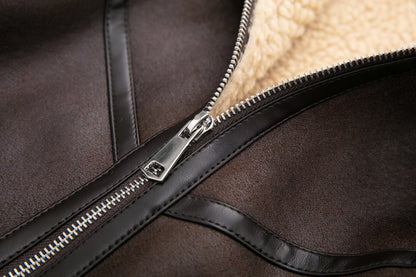 Giacca da donna alla moda autunno, spessa e calda, in pelliccia sintetica, vintage, a maniche lunghe, con cintura e orlo, capispalla da donna, eleganti top