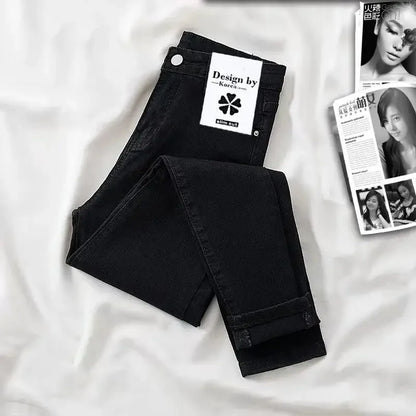 Jeans da donna snellenti a vita alta, pantaloni in denim skinny alla moda, nuovo stile primaverile