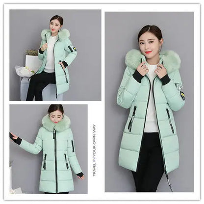 2024 Nuovo cappotto invernale da donna giacca in pelliccia scollo lungo cappotti di base giacche spesse cotone imbottito capispalla parka vestiti femminili 