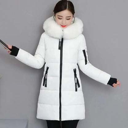 2024 Nuovo cappotto invernale da donna giacca in pelliccia scollo lungo cappotti di base giacche spesse cotone imbottito capispalla parka vestiti femminili 