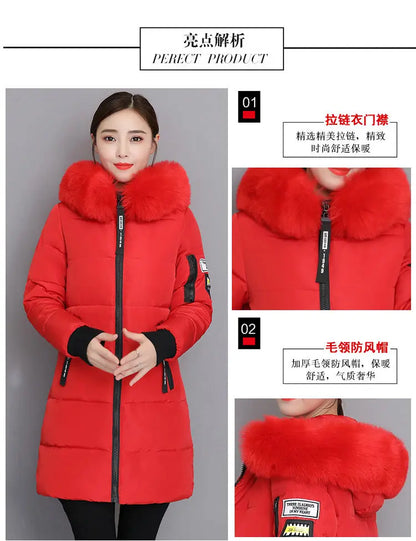 2024 Nuovo cappotto invernale da donna giacca in pelliccia scollo lungo cappotti di base giacche spesse cotone imbottito capispalla parka vestiti femminili 