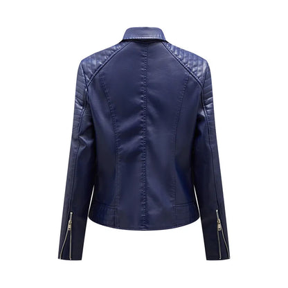 2024 Nuova moda donna finta giacca in pelle primavera autunno cerniera casual pu cappotto donna biker capispalla abbigliamento donna S-XXXL
