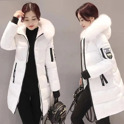 2024 Nuovo cappotto invernale da donna giacca in pelliccia scollo lungo cappotti di base giacche spesse cotone imbottito capispalla parka vestiti femminili 