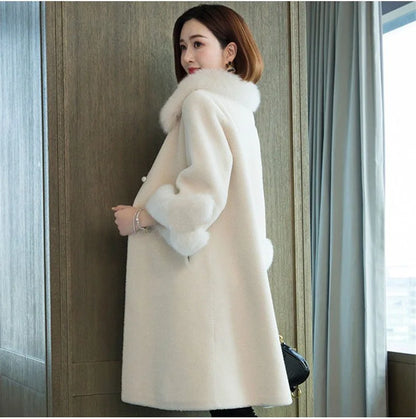 Giacca lunga calda elegante a mezza manica in pelliccia di coniglio sintetica, tendenza, moda invernale, casual, peluche, chaqueta, chic, capispalla di lusso