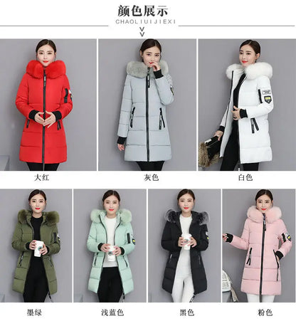 2024 Nuovo cappotto invernale da donna giacca in pelliccia scollo lungo cappotti di base giacche spesse cotone imbottito capispalla parka vestiti femminili 
