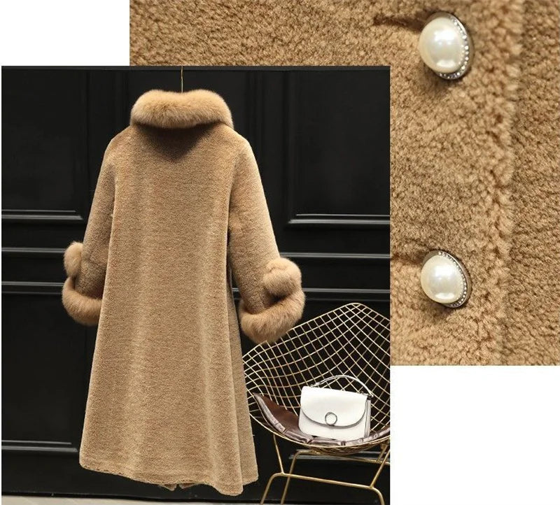 Giacca lunga calda elegante a mezza manica in pelliccia di coniglio sintetica, tendenza, moda invernale, casual, peluche, chaqueta, chic, capispalla di lusso