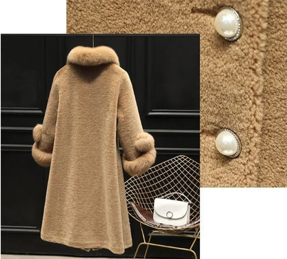 Giacca lunga calda elegante a mezza manica in pelliccia di coniglio sintetica, tendenza, moda invernale, casual, peluche, chaqueta, chic, capispalla di lusso