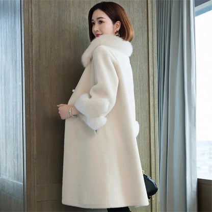 Giacca lunga calda elegante a mezza manica in pelliccia di coniglio sintetica, tendenza, moda invernale, casual, peluche, chaqueta, chic, capispalla di lusso