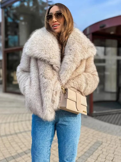 Y2K TRAF Cappotti oversize in pelliccia sintetica da donna alla moda 2024 Giacche invernali spesse e calde Casual con tasche Eleganti da donna Nuovi capispalla