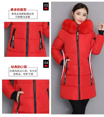 2024 Nuovo cappotto invernale da donna giacca in pelliccia scollo lungo cappotti di base giacche spesse cotone imbottito capispalla parka vestiti femminili 