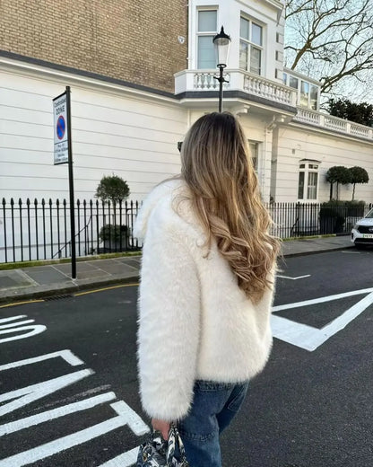 Y2K TRAF Cappotti oversize in pelliccia sintetica da donna alla moda 2024 Giacche invernali spesse e calde Casual con tasche Eleganti da donna Nuovi capispalla